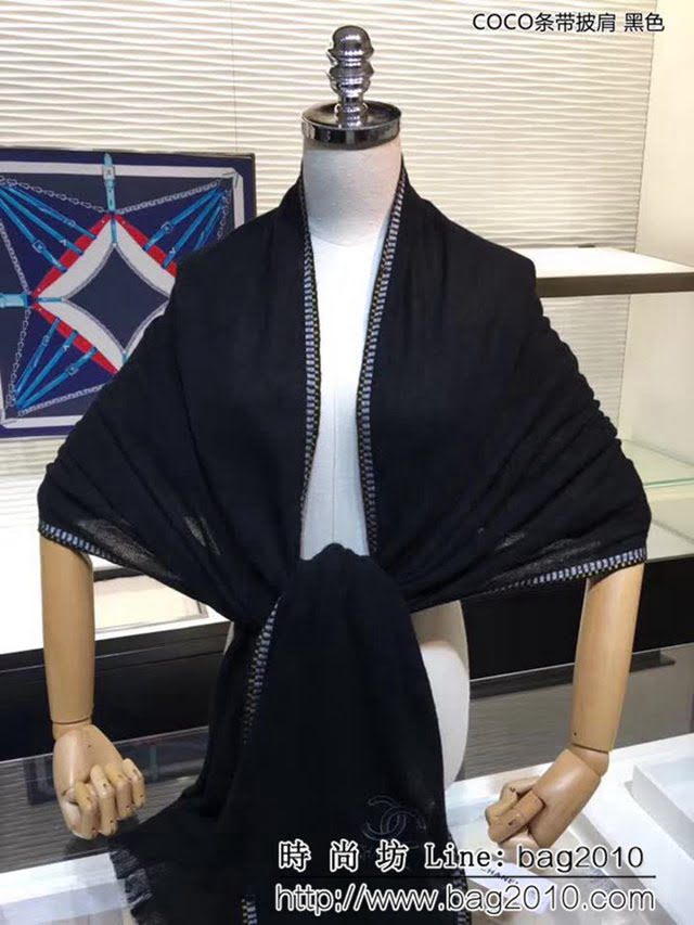 CHANEL香奈兒 小香新品 COCO條帶披肩 羊毛圍巾 LLWJ6712